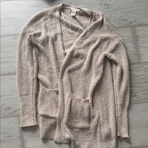 Rachel Zoe Textured Knit Cardigan in Light Tan
